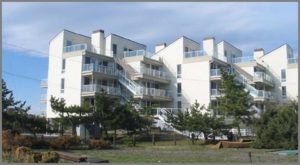 Exterior of contemporary style condominiums